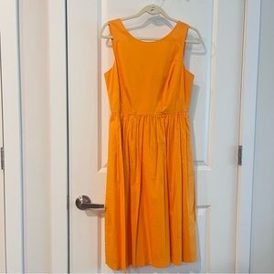 J. Crew Papaya Orange Sleeveless Cotton Midi Dress